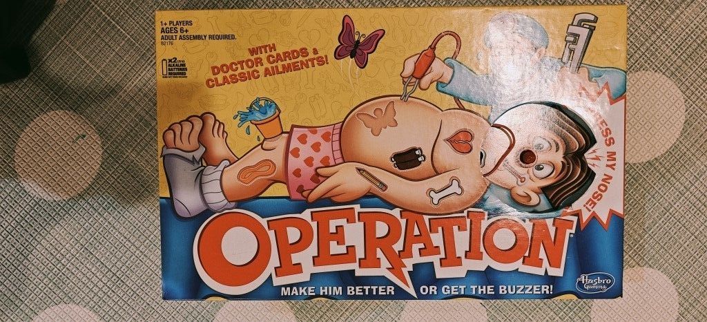 Operation Electronic Board Game with All-in-One Carrying Case, Kids Games, Holiday Gifts for Kids, 6 and Up