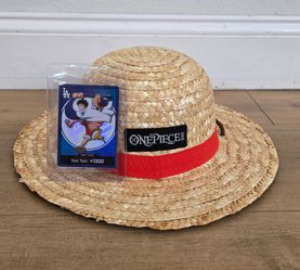 One Piece Monkey D. Luffy LA Dodgers Promo Card and Straw Hat