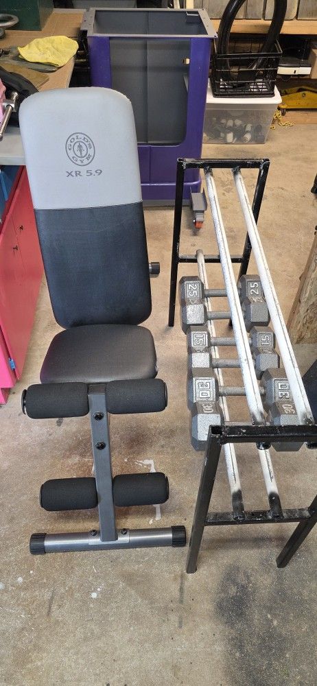Dumbbell Weights Bench And Rack