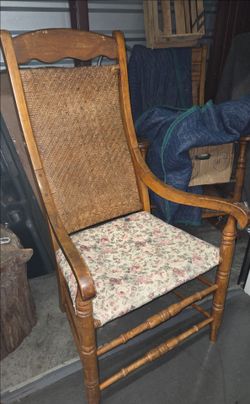 Wicker high backed chair