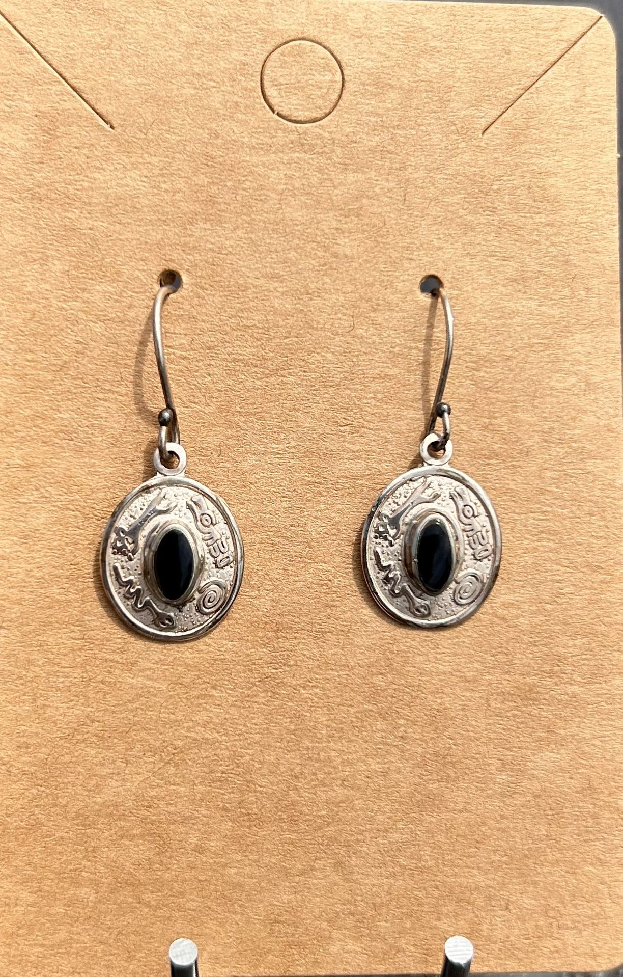 950 Silver And Onyx Earrings