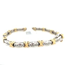 10KT Two Tone 7” Tennis Bracelet 1 CTW 14.00g 172084