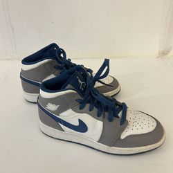 Size 6Y - Air Jordan 1 Mid Cement True Blue Sneakers Basketball Shoes DQ8423-014