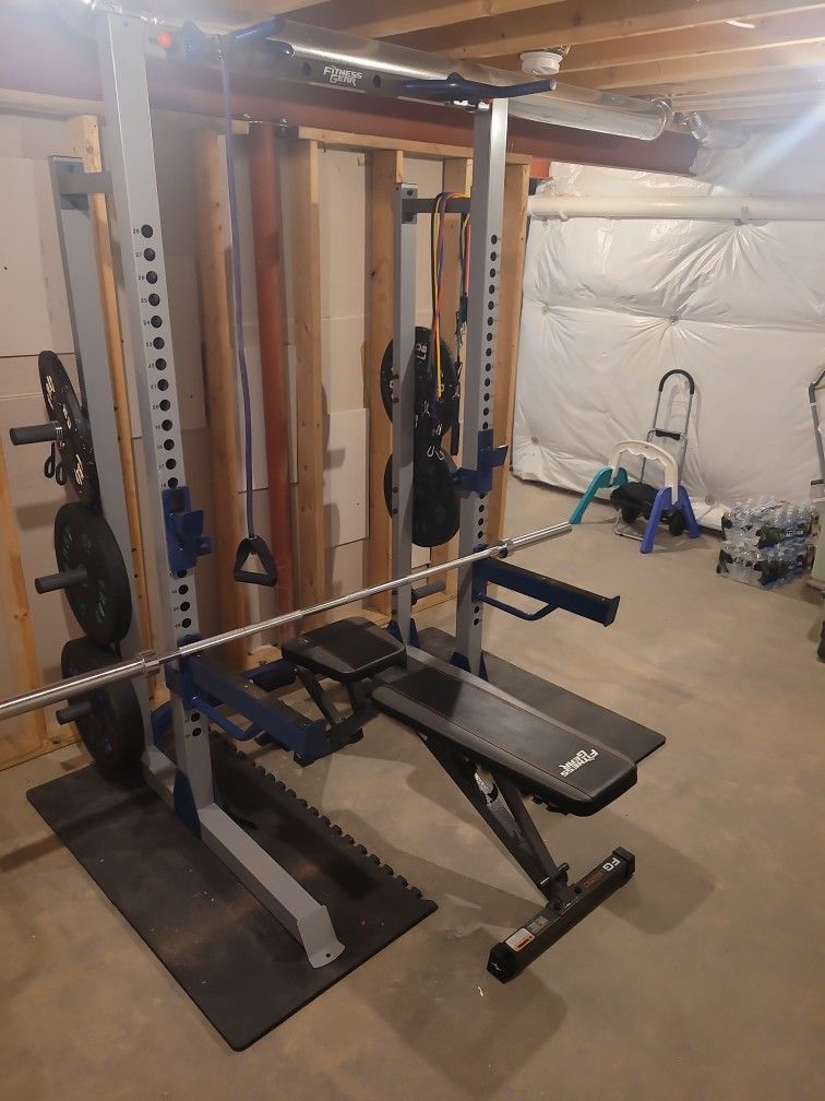 Weight Bench and weights... Everything Pictured