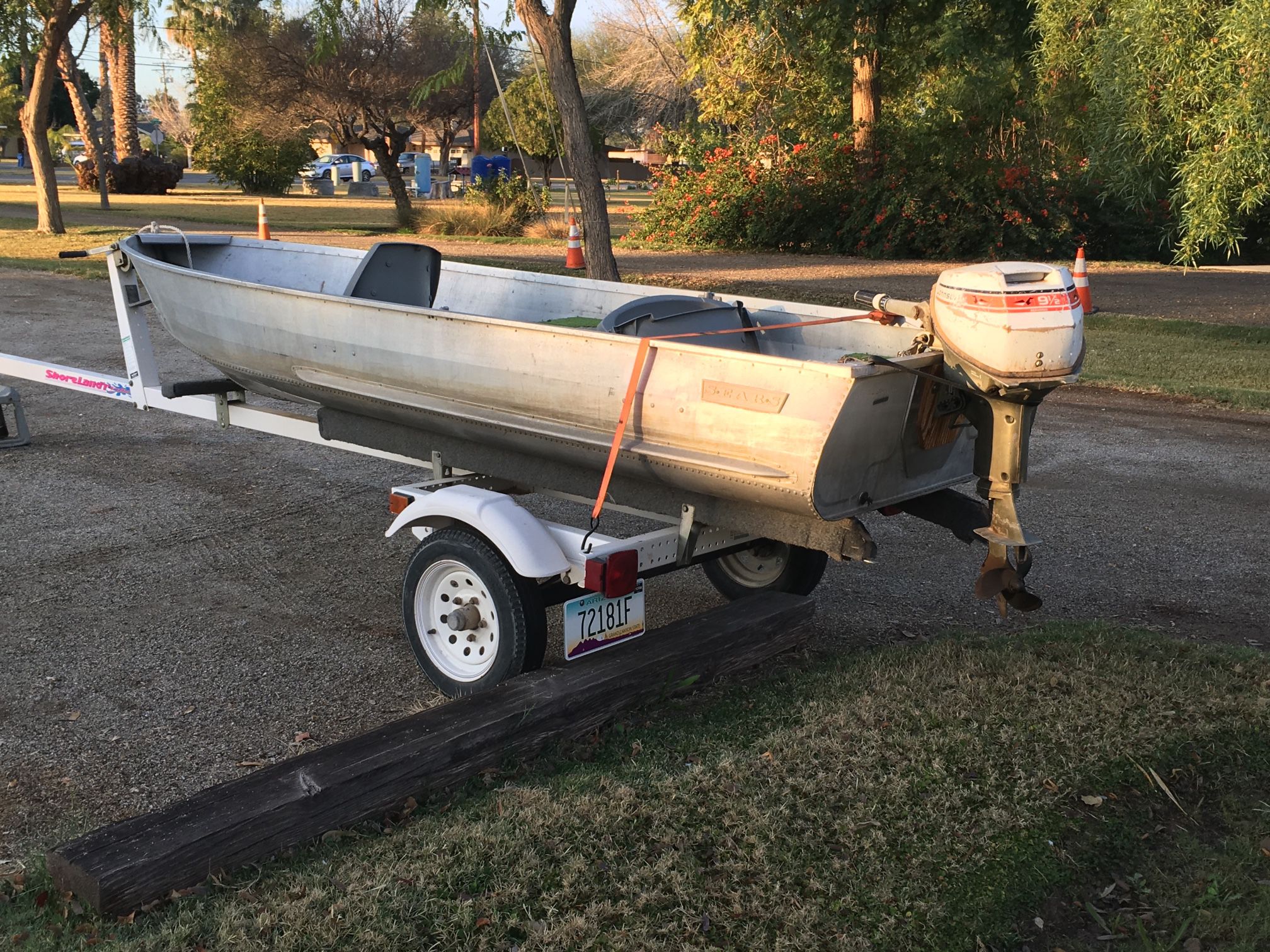 Aluminum Fishing Boat, Trailer, & Outboard Motor