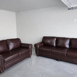 Leather Sofa and Loveseat