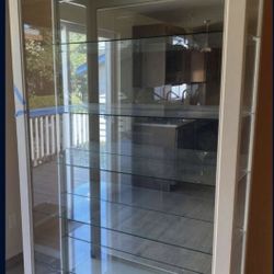 Mirrored Glass Shelf Cabinet With Light