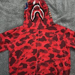 Authentic Worn Red Bape Hoodie