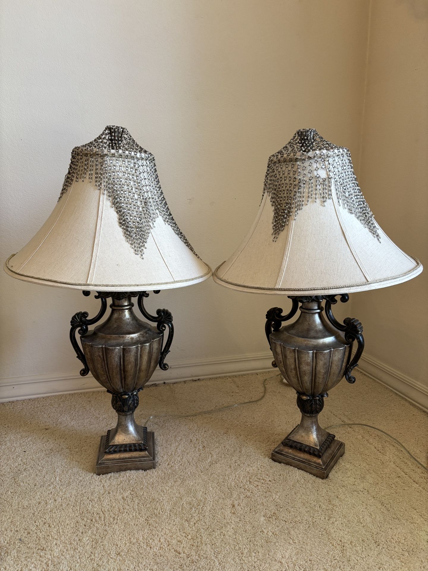 Vintage Lamps with Bead Accents