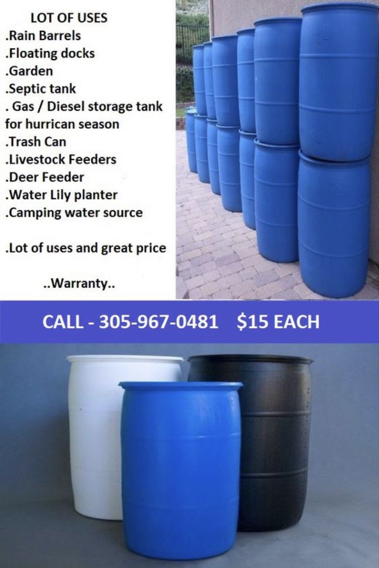 55 gallons plastic barrels, barrel , drums , drum , barrels for floating dock