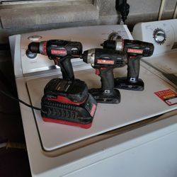 Craftsman Impact And 2 Drills Battery And Charger 19.2 Volts