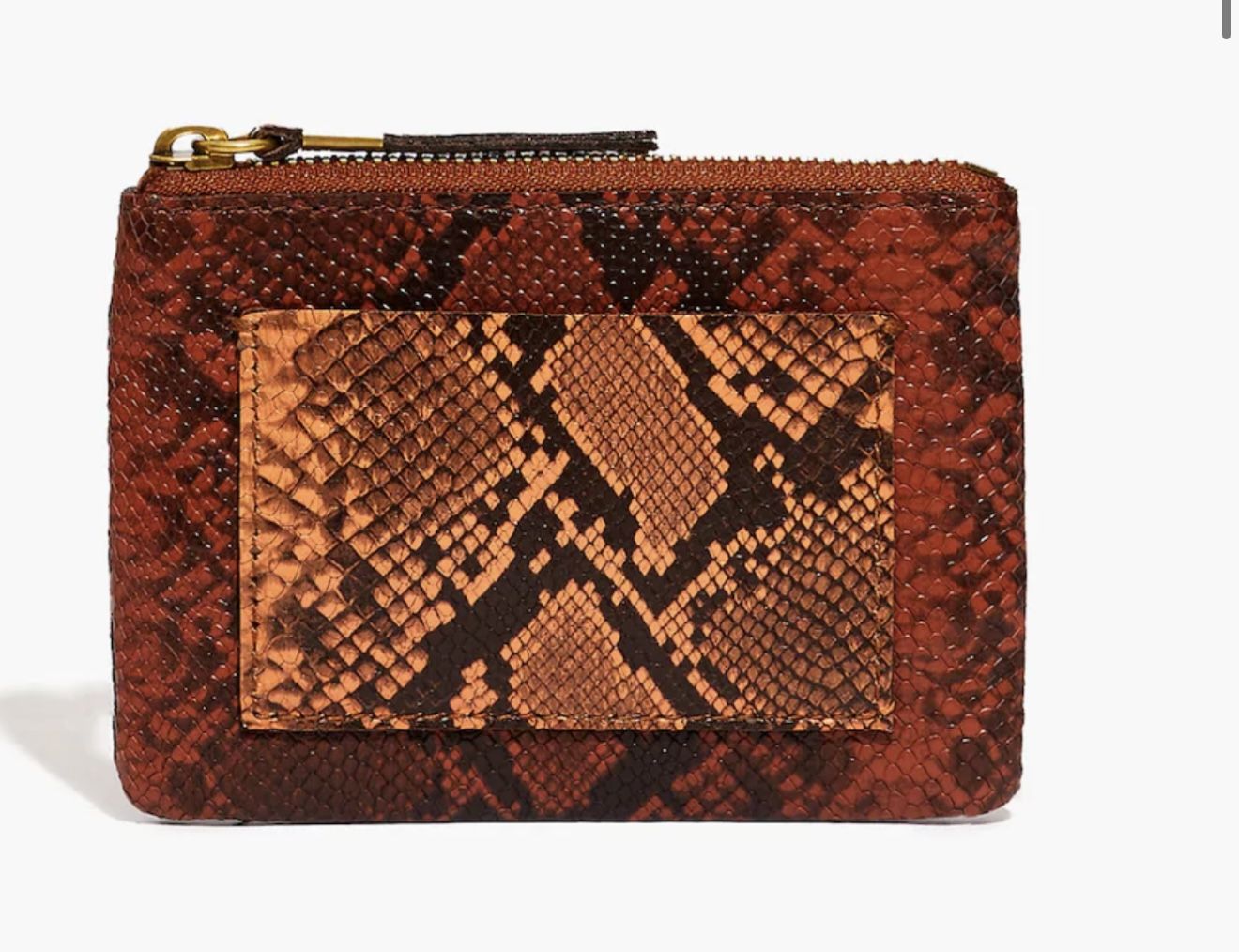 Madewell The Leather Pocket Pouch Wallet: Colorblock Snake Embossed Edition