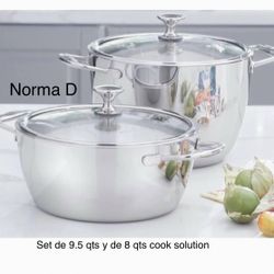 Set De Ollas De 9.5 Qts Y De 8 Qts Cook Solution Nuevas En Sus Cajas 🌺 Princess House 🌺