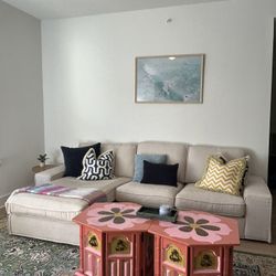 IKEA- Comfortable Couch / Sofa with Chaise Lounge  – Clean – Great Condition – 2 years Old- Must Go-$795- Still available if listing is up 