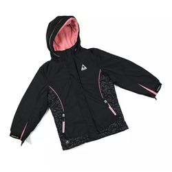 GERRY MISS SYSTEM PUFFER JACKET HOODIE SMALL S 6 7 WOMENS BLACK PINK FULL ZIP