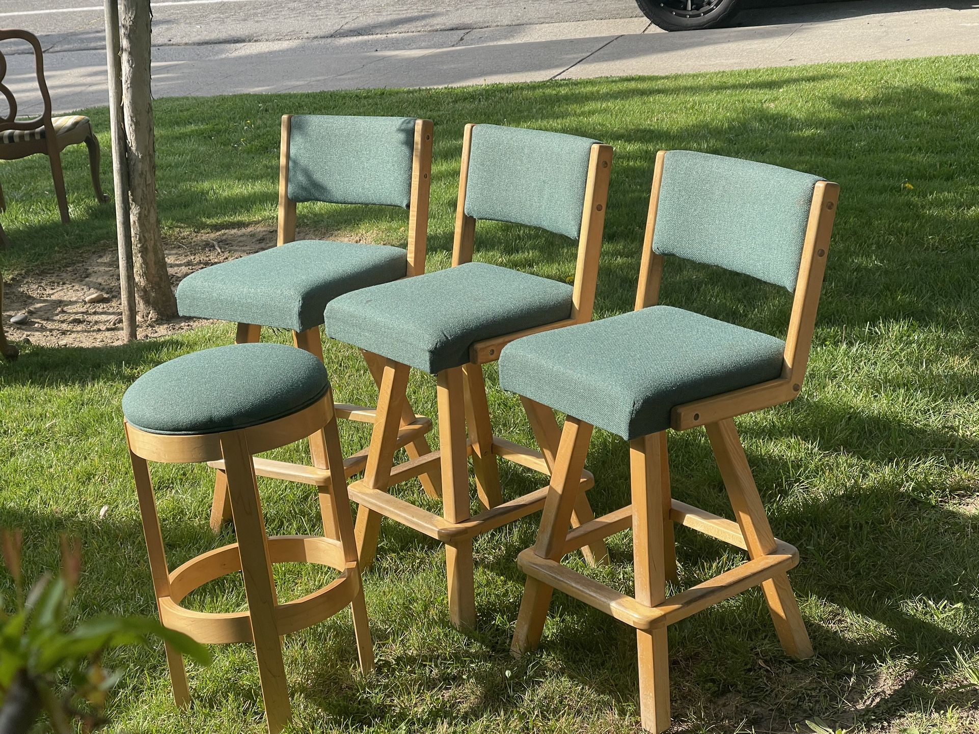 Set of Wooden Bar Stools - Stylish & Comfy!