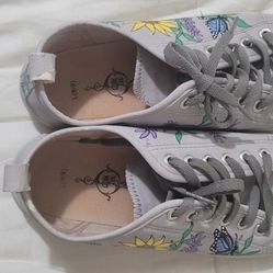 Women's Hand Painted Sunflower Sneakers 8-9