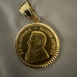 Krugerrand Gold Coin Pendant 1oz