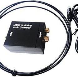  CA Fiber Optic TOSLINK SPDIF optical digital to analog RCA L / R Audio Converter Coaxial adapter for TV DVD Apple TV Internet TV Box + 0.5 m Optical