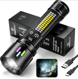 Bright Rechargeable Flashlight High Lumen 2000 5.5” with Magnet
20W LED & Side Red Light,