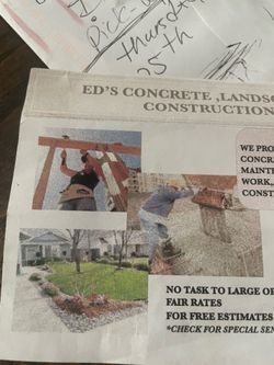 Concrete finisher landscaper carpenter