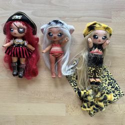 Na Na Na Surprise Fashion Dolls Lot of 3 Kids Toys Set Plush Body EUC