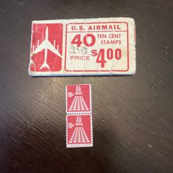 U.S. AIRMAIL Stamp Booket   10 cents  4 stamps 