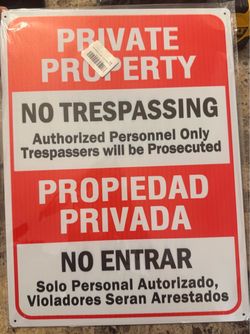 Private property sign