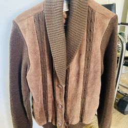 Vintage Genuine Cow Leather Jacket/Sweater 
