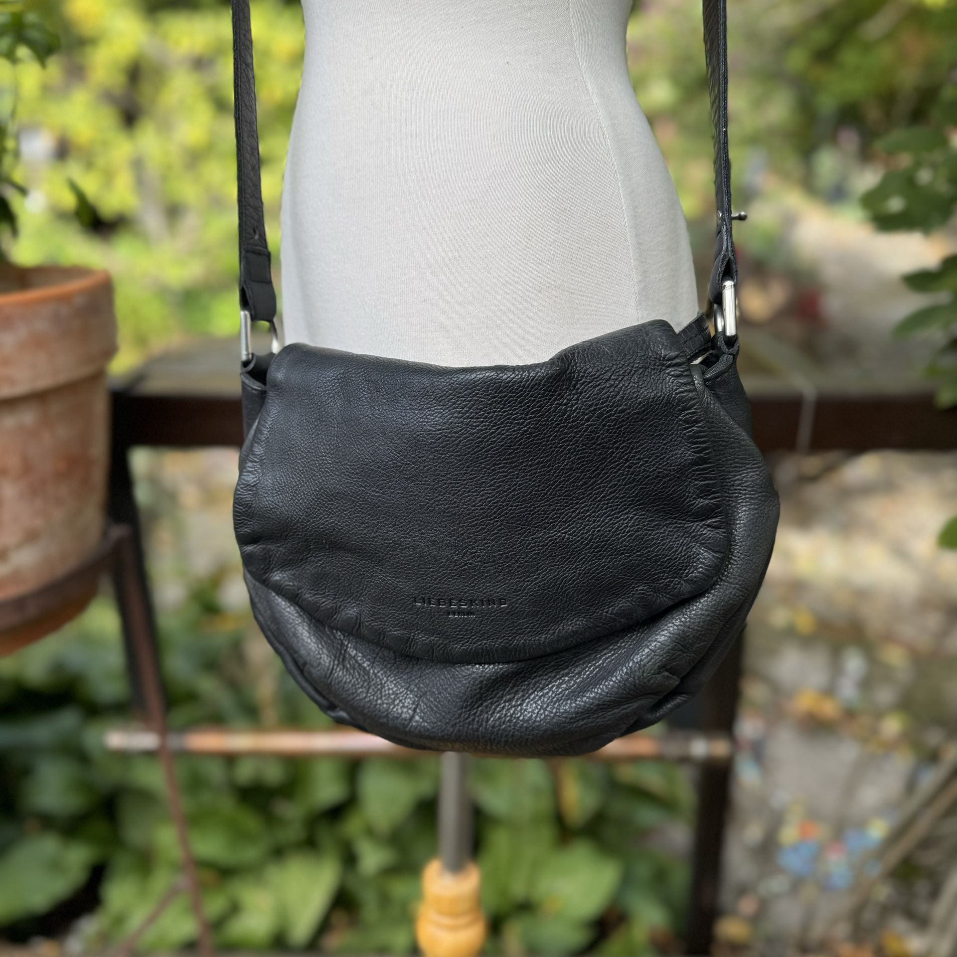 Liebeskind Berlin Crossbody Black Leather Handbag Purse
