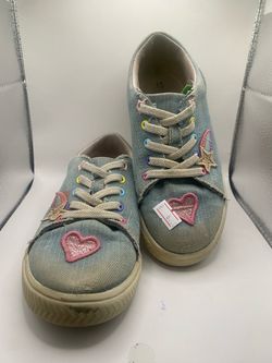Size 12 Kids, Wonder Nation Toddler Girls Denim Low Court Sneakers,