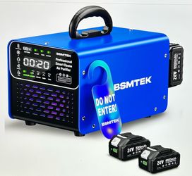 BSMTEK Professional Cordless Ozone Generator with Remote Control Batteries & Charger