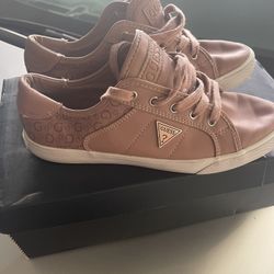 Tennis Shoes Lather Pink Side 8 Guess