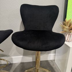 2 Black And Gold Chairs 25$ Each