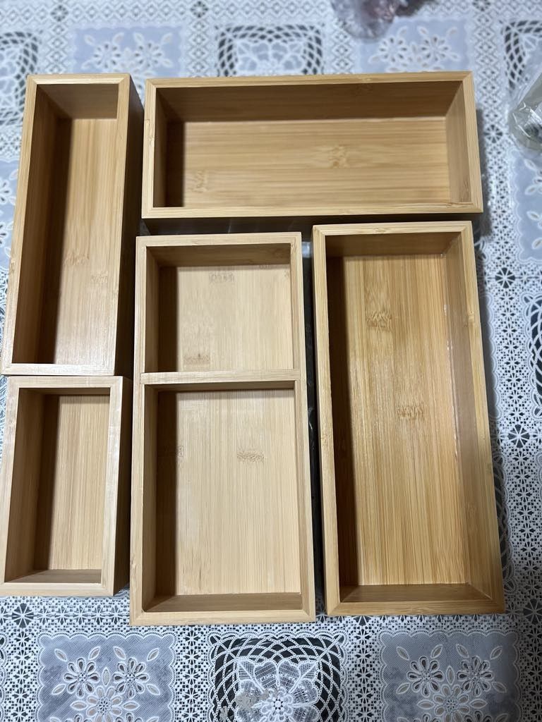 Premium Bamboo Drawer Organizer Set 