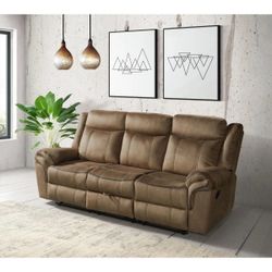 Modern Reclining Couch w/ USB Ports, Cupholders & Storage – Breaks Into 3 Pieces