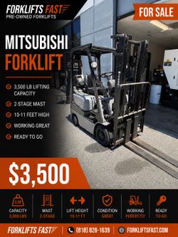 MITSUBISHI forklift for sale 3500 lb, 2 stage