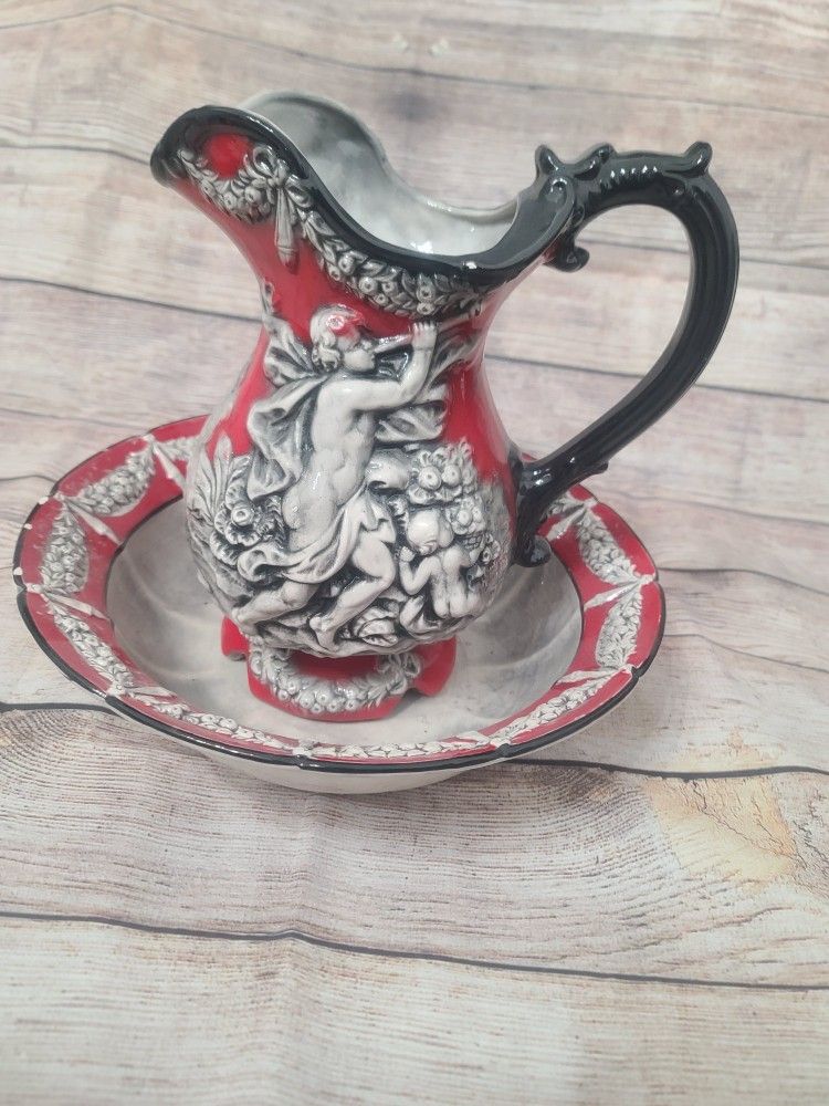 1980's Italian Bowl & Pitcher Set