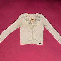 Hollister Cardigan Lace Flowers + Ruffles