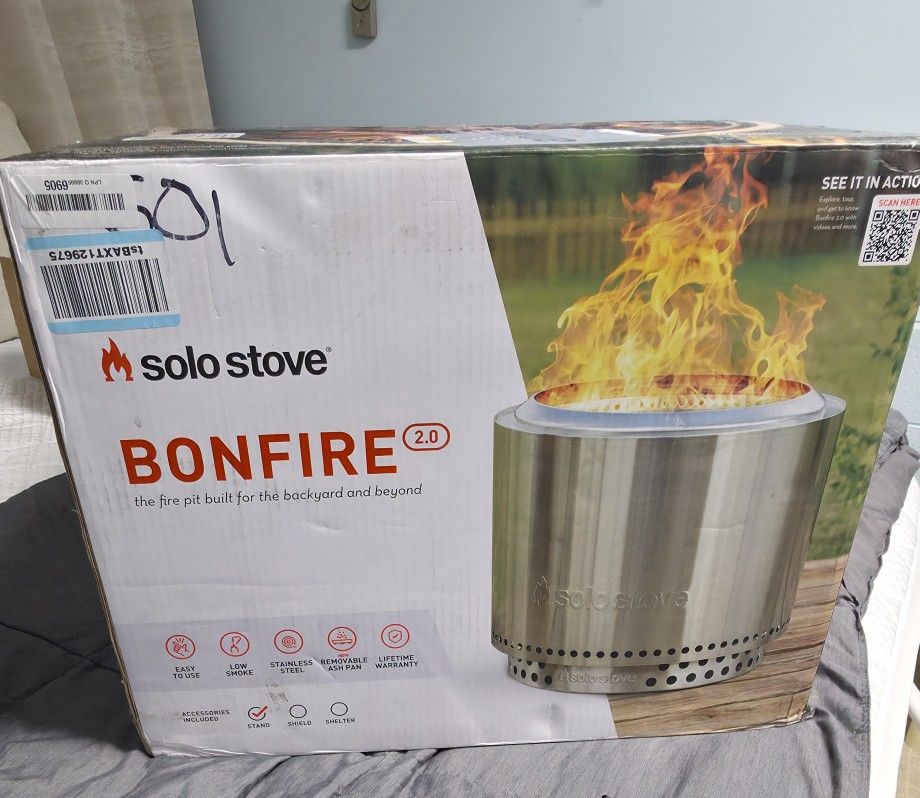🔥 Solo Stove Bonfire + Stand (19.5”) – BRAND NEW in Box – Stainless Steel 🔥