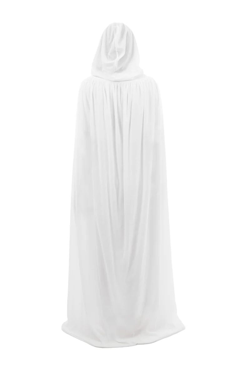 Unisex White Velvet Cloak