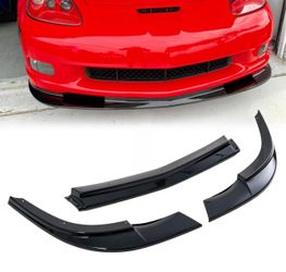 Front Bumper Lip for Chevy Corvette C6 Base Models 2005-2013 Glossy Black