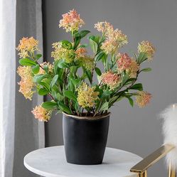 BRAND NEW 7x4.5x7.5" Black and Gold Aluminum Flower Vase with Curved Rim