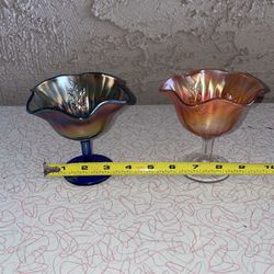 Carnival Glass Footed Dishes