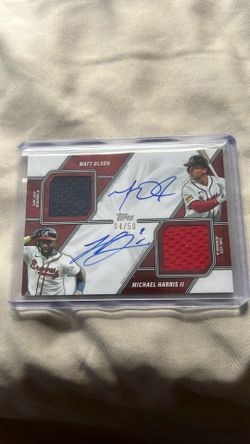 Topps cards Dual auto relic 2026 matt olson / michael harris II