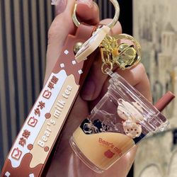 Cute 🥰 Bear 🐻 Boba 🧋 Tea Keychain !!!! 