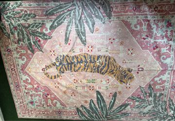Pink Tiger Botanical Area Rug