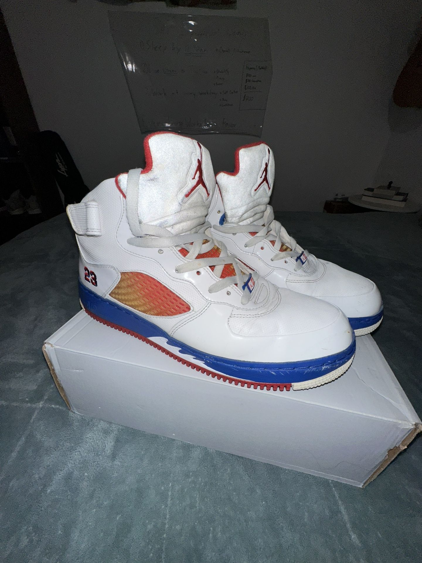 JORDAN 5 FUSION 'VARSITY RED BLUE RIBBON'