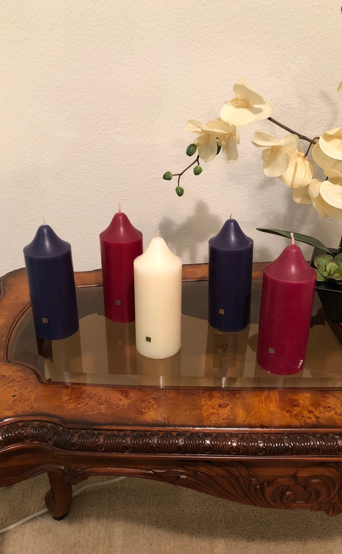 Princess House 5 Candle Set TALL PILLARS 3 X 6