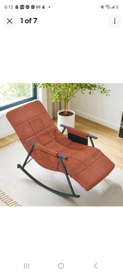 New VECELO High Back Nursery Glider Rocker with Foot Rest Teddy Upholstered coffee color